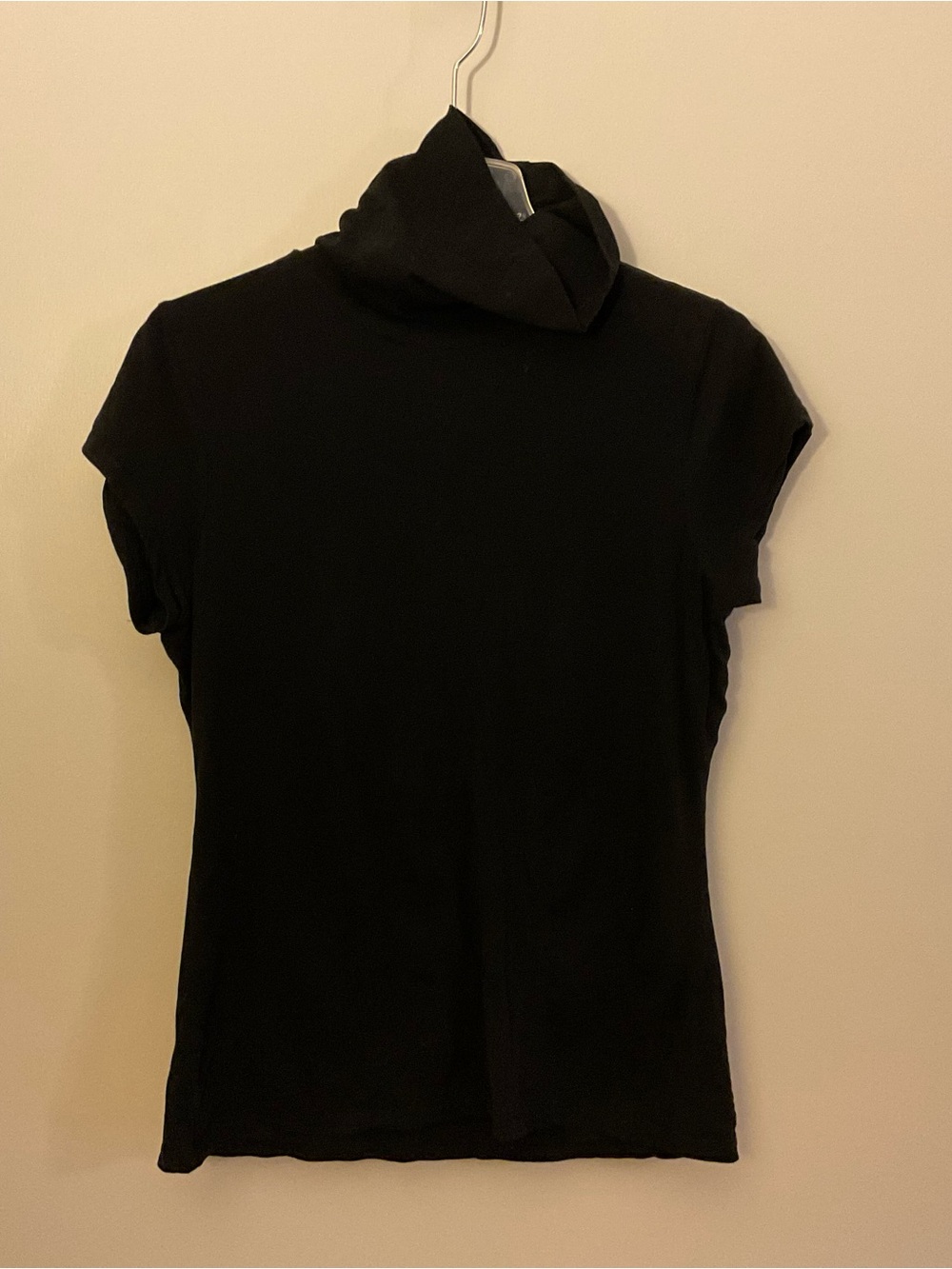 INC International Concepts Black Short Sleeve Turtleneck top